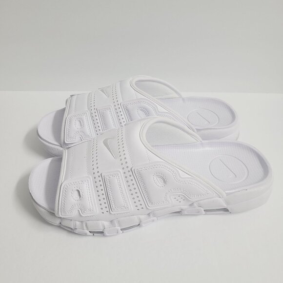 NEW Nike Air More Uptempo Slides Sandals FD9884-101 Size 13 White - Picture 1 of 7